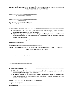 Parental Consent for Child's Participation in Sports