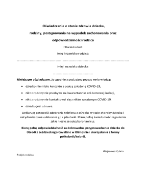 Health Declaration for Child