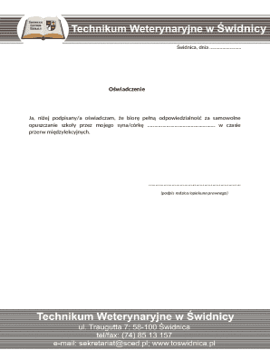 Parental Responsibility Declaration