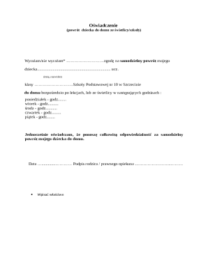 Child Return Consent Form