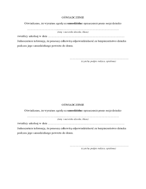 Child Independent Departure Consent Form