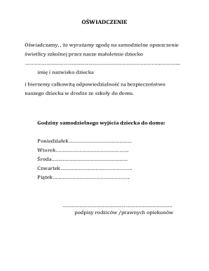 Child Independent Departure Consent