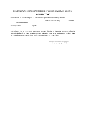 Polish School Aftercare Release Form