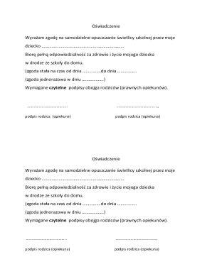 School Permission Slip