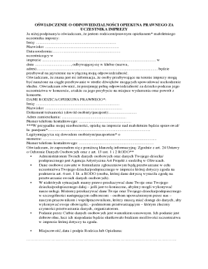 Legal Guardian Responsibility Declaration for Event Participation