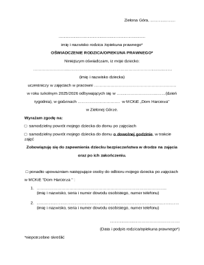 Parent Consent Form for Child Activities