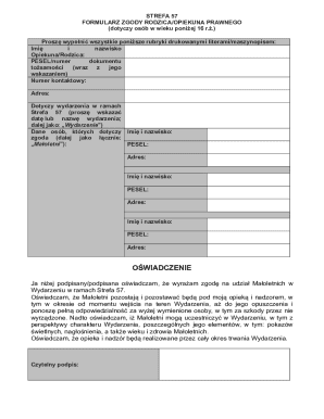 Strefa 57 Parent Consent Form