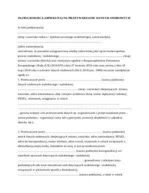 Parent Consent Form for Data Processing