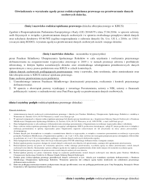 Parent Consent Form for Child Data Processing