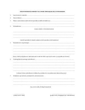 Employment Application Form