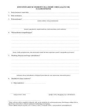 Employment Application Form
