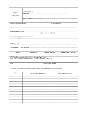 Polish Employment Application Form