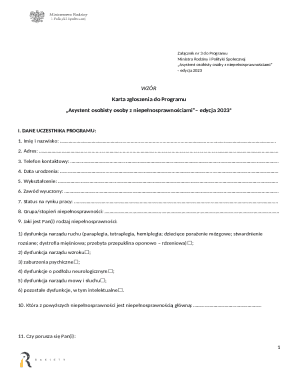 Personal Assistant Program Application Form
