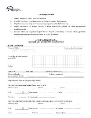 Polish Prison Service Application Form