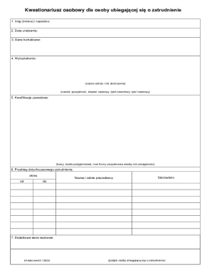 Employment Application Form