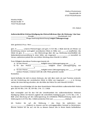 German Tenant Eviction Notice