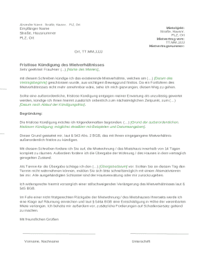 Fristlose Kündigung des Mietverhältnisses