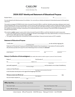 2026-2027 Identity and Statement of Educational Purpose