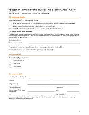 Ironbark Investment Application Form