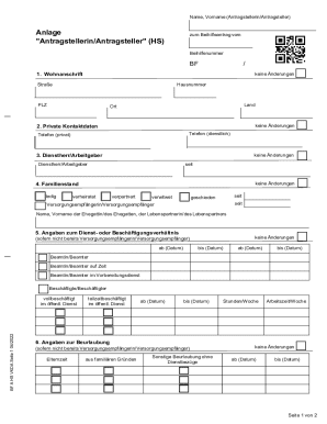 German Public Sector Health Benefit Application