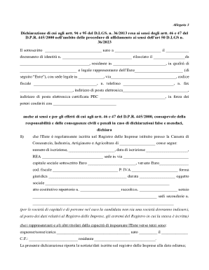 Italian Public Procurement Declaration Form