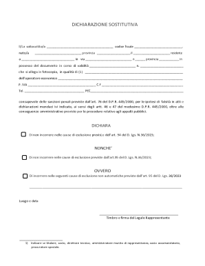 Italian Self-Certification Form
