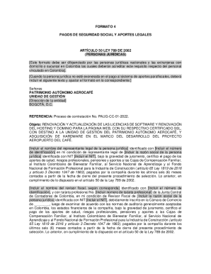 Colombia Social Security Payment Form