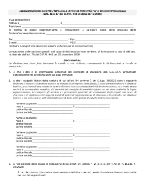 Italian Self-Certification Form
