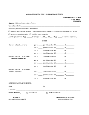 Italian Teacher/Staff Leave Request Form