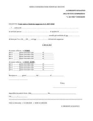 Teacher Vacation Request Form