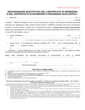 Italian Residence and School Attendance Declaration