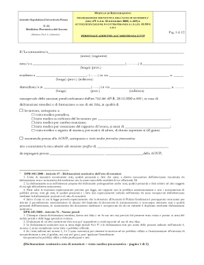 Italian Medical Declaration Form