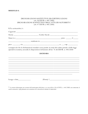 Italian Declaration of Substitution