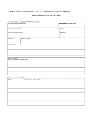 German Small Arms License Application