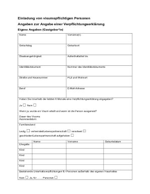German Visa Invitation Form