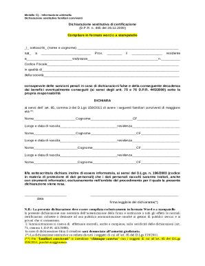 Italian Anti-Mafia Declaration Form