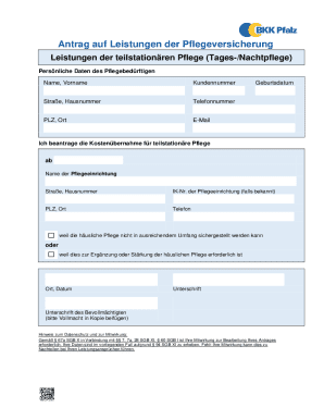 German Nursing Care Benefits Application