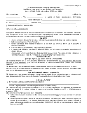 Italian Business Training Voucher Declaration Form