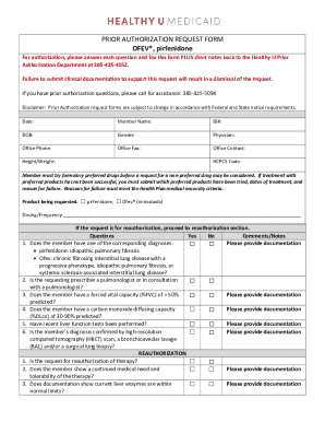 Healthy U Prior Authorization Request Form