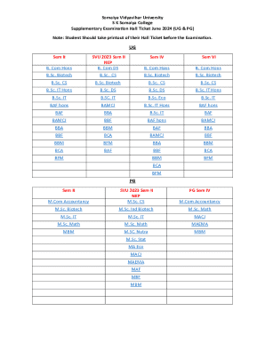 Somaiya Vidyavihar University Supplementary Examination Hall Ticket