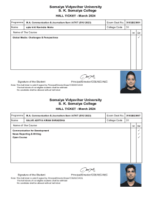 Hall Ticket - March 2024