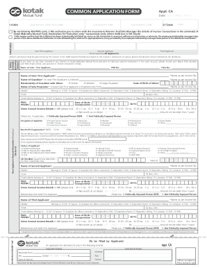 Kotak Mahindra Mutual Fund Application Form