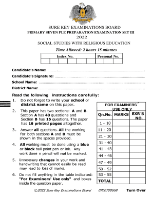 Primary Seven PLE Preparation Exam Set III