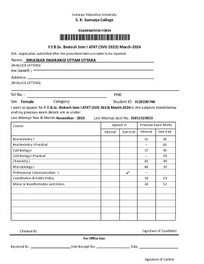 Somaiya Vidyavihar University Exam Form