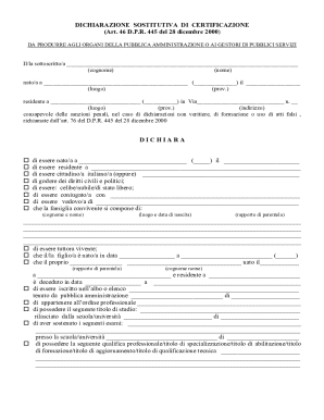 Italian Self-Certification Form