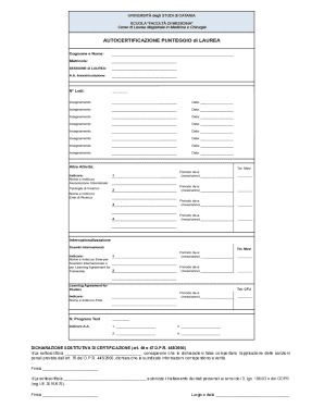 Italian Self-Certification Declaration