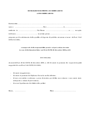 Italian Self-Certification Form