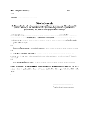 Polish Parental Declaration Form
