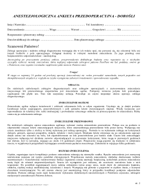 D. Kaim / Przedoperacyjna ankieta anestezjologiczna