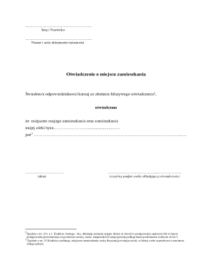 Residence Declaration Form